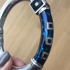 Fronai Italy vermeil sterling silver enamel cuff bracelet